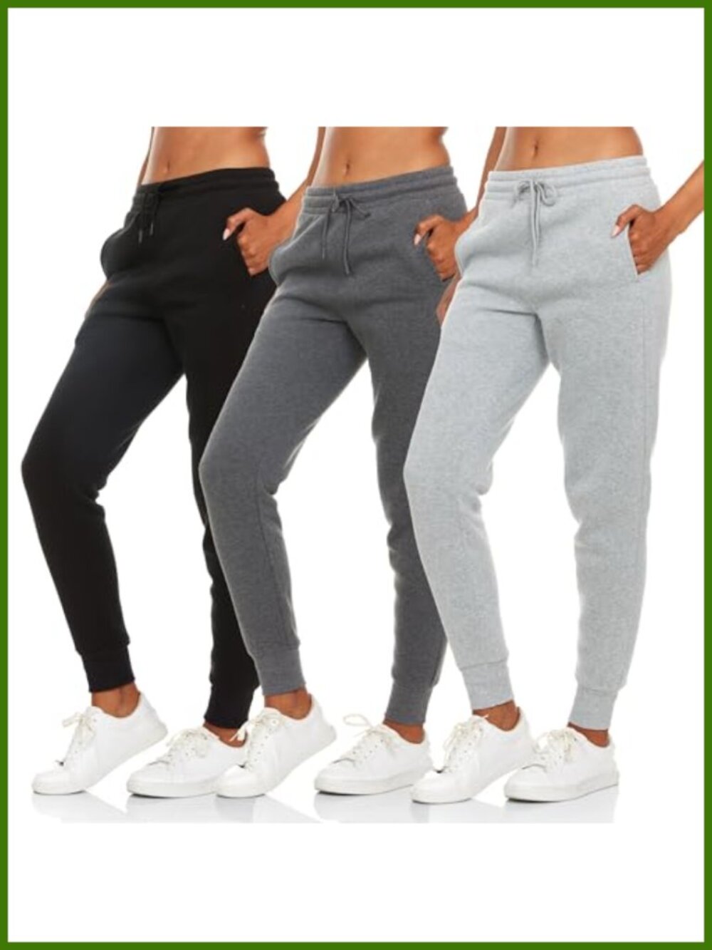 Fleece Sweatpants Womens Joggers with Pockets 3 Pack